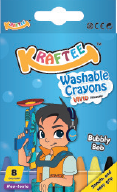 Kraftee 8ct Washable Crayon (Comics Design)